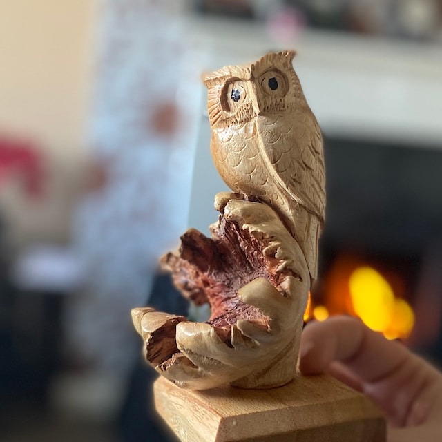 🦉Wooden Owl Handmade Deco