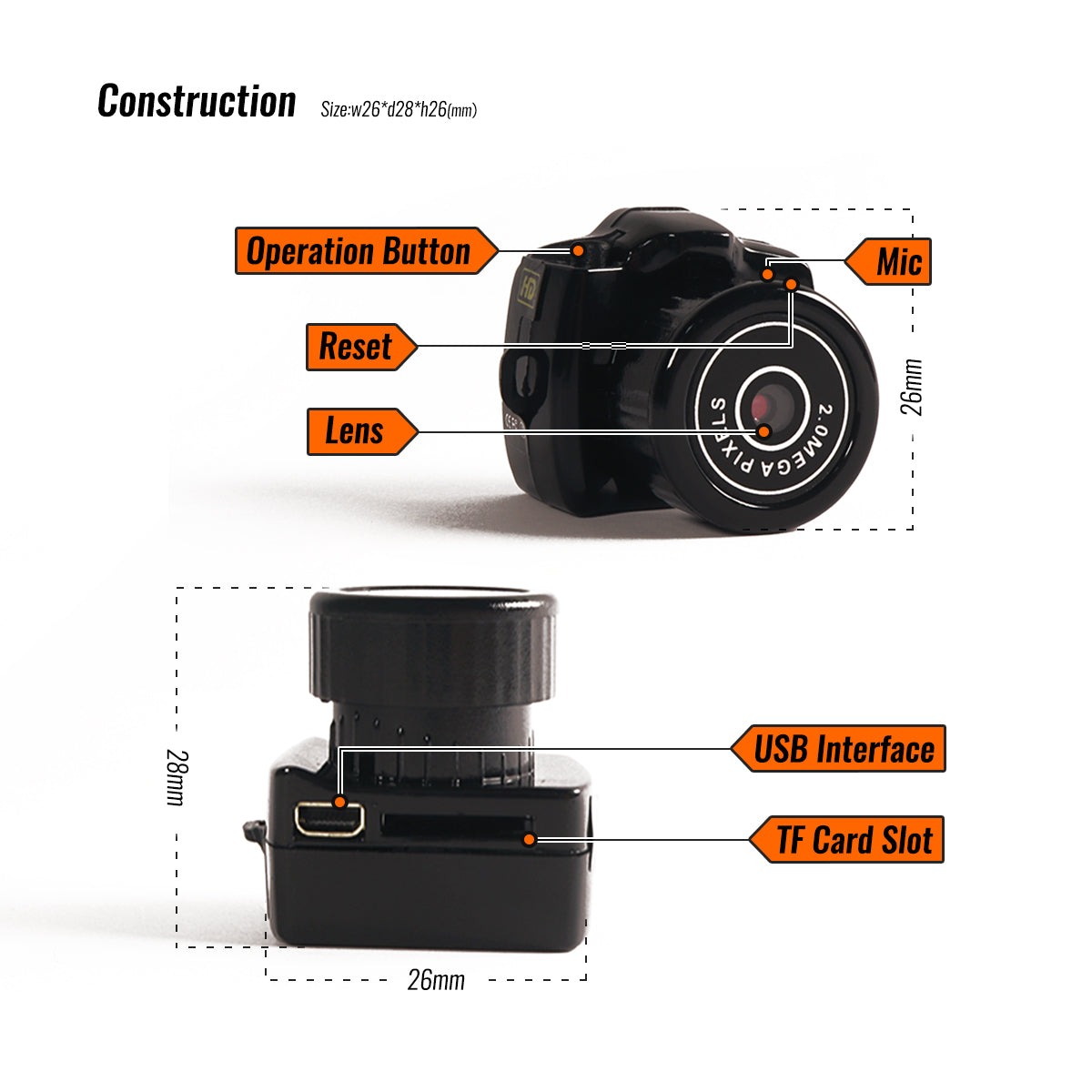 1080P HD Mini Sport Camera Keychain