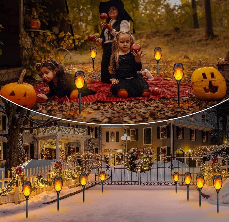 ❤️HOT SALE❤️Halloween Outdoor Solar Flame Light