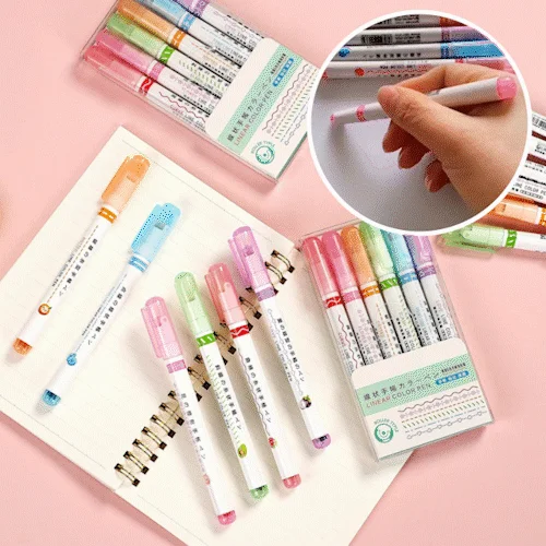 🌈Curve Highlighter Pen-1 Set (6 Pcs)