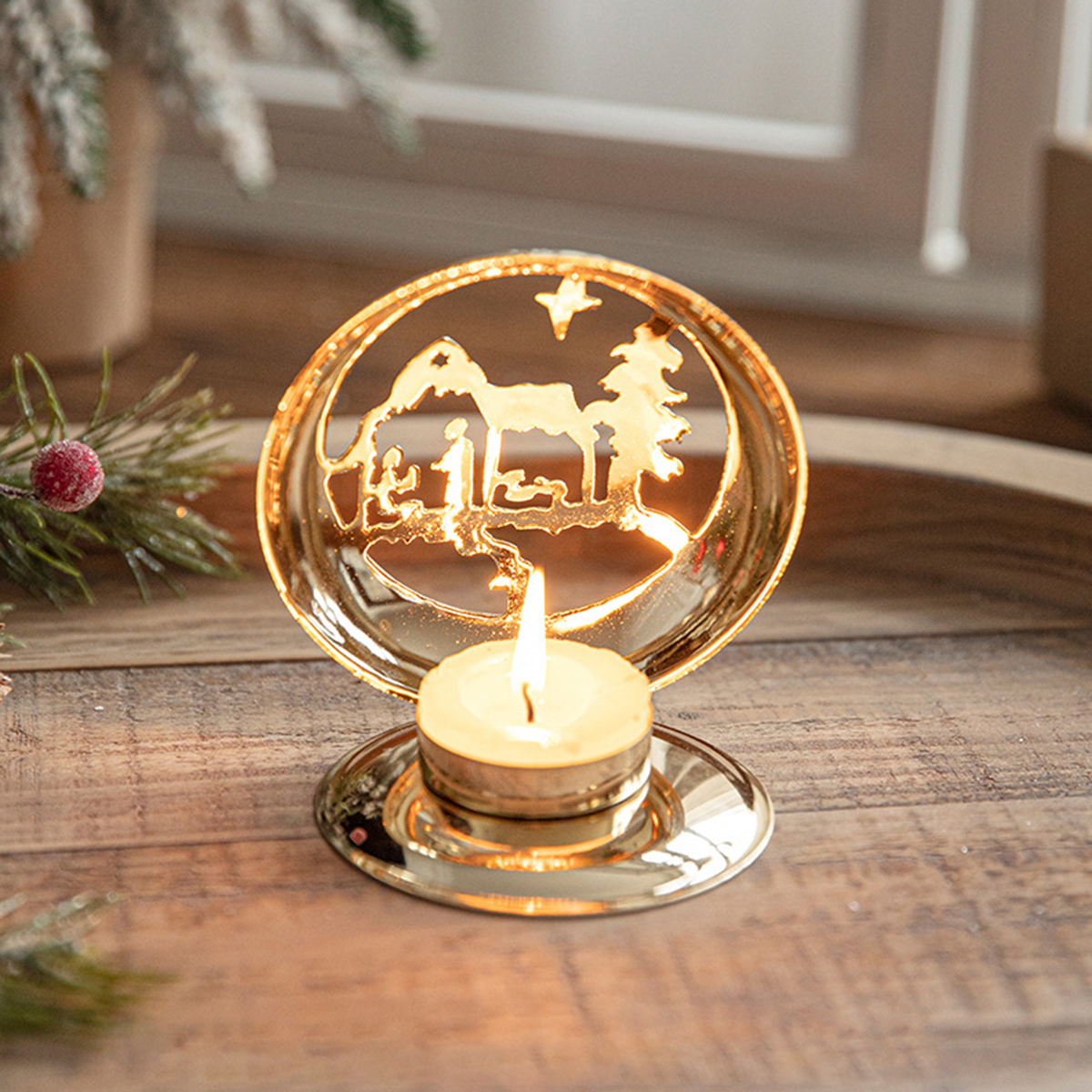 🌟Christmas Golden Wrought Iron Candlestick🔥