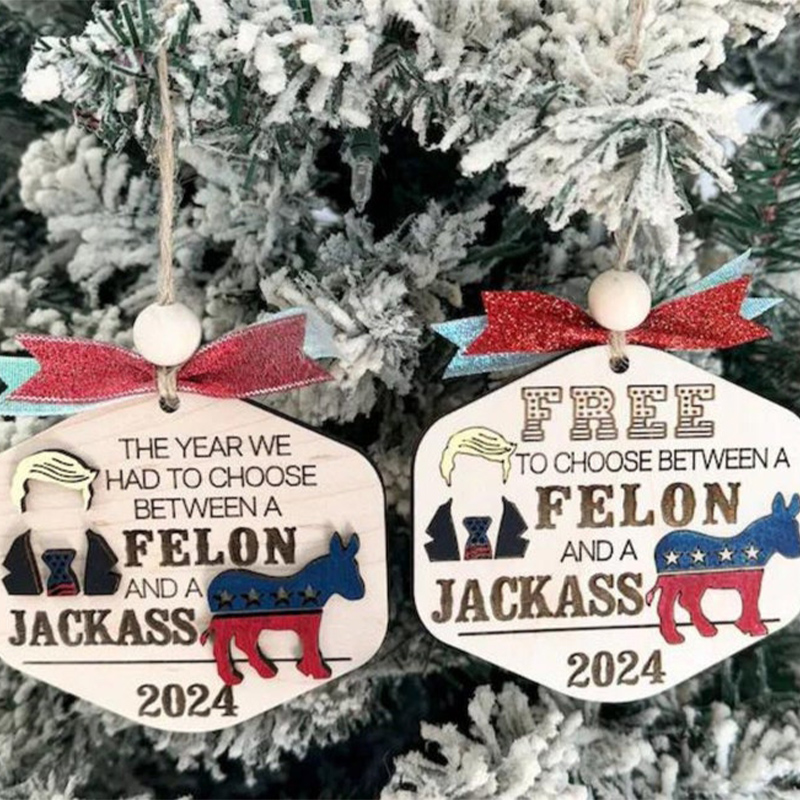 🖐Funny Presidential Candidate Christmas Ornaments🎄