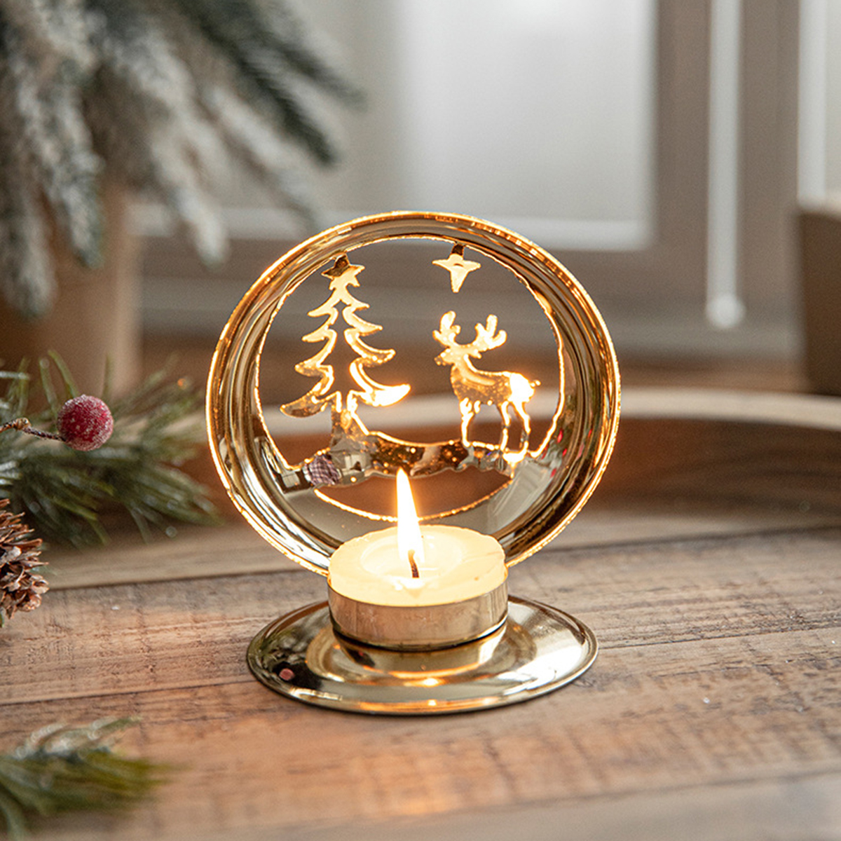 🌟Christmas Golden Wrought Iron Candlestick🔥