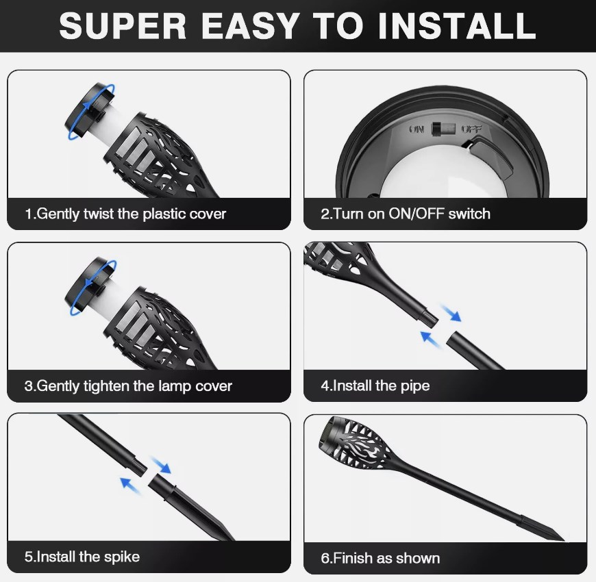 ❤️HOT SALE❤️Halloween Outdoor Solar Flame Light