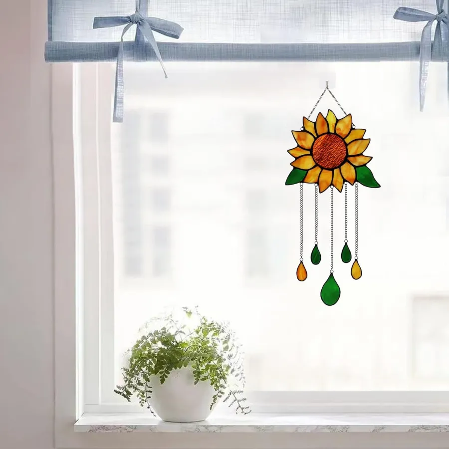 💖Mother’s Day🎁Sunflower Stained Glass Window Hanging🌻