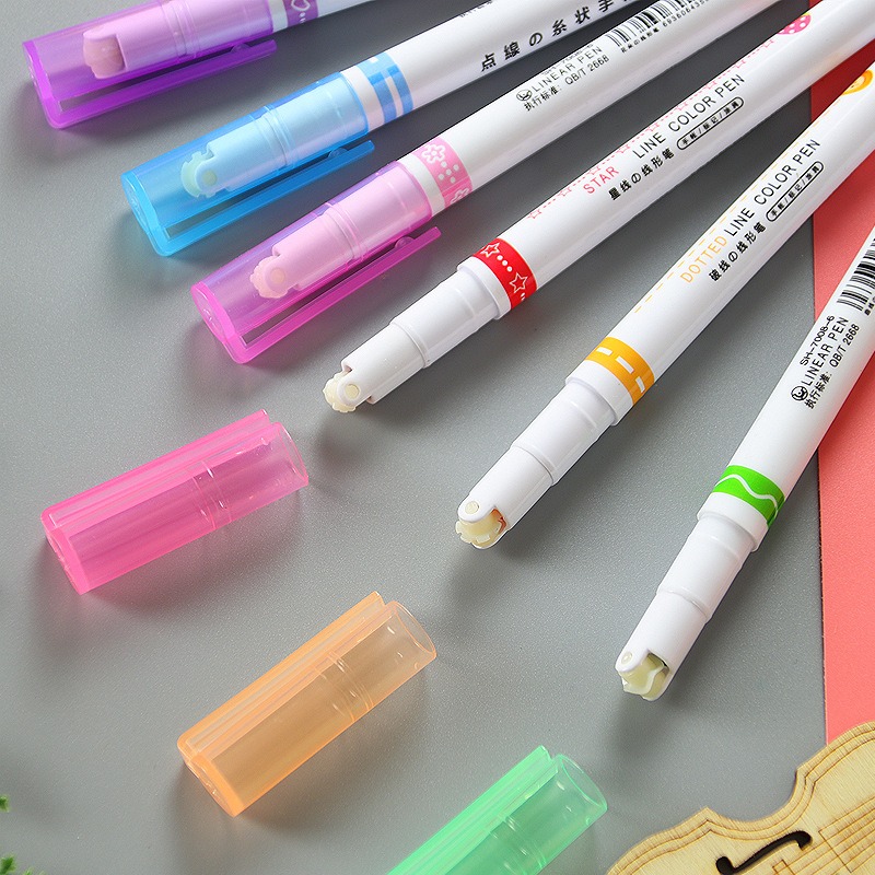 🔥BUY 2 GET 20% OFF🔥Dual Tip Pens with 6 Different Curve Shapes (6 pcs)