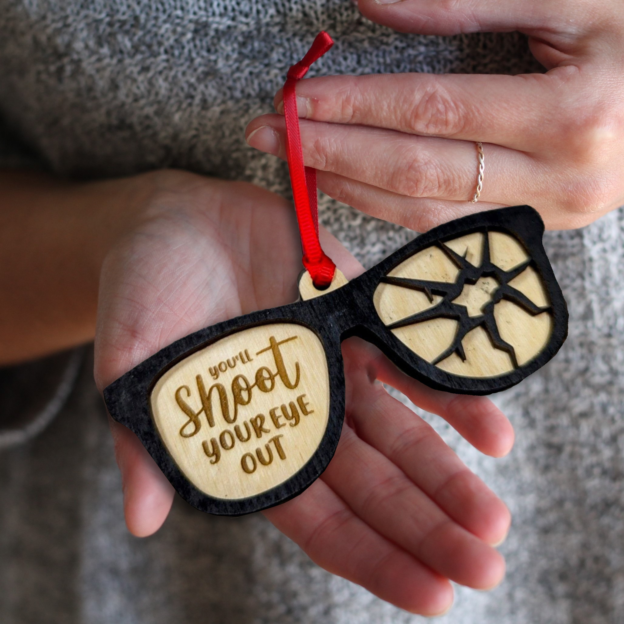 🤣Shoot Your Eye Out Glasses Christmas Ornament