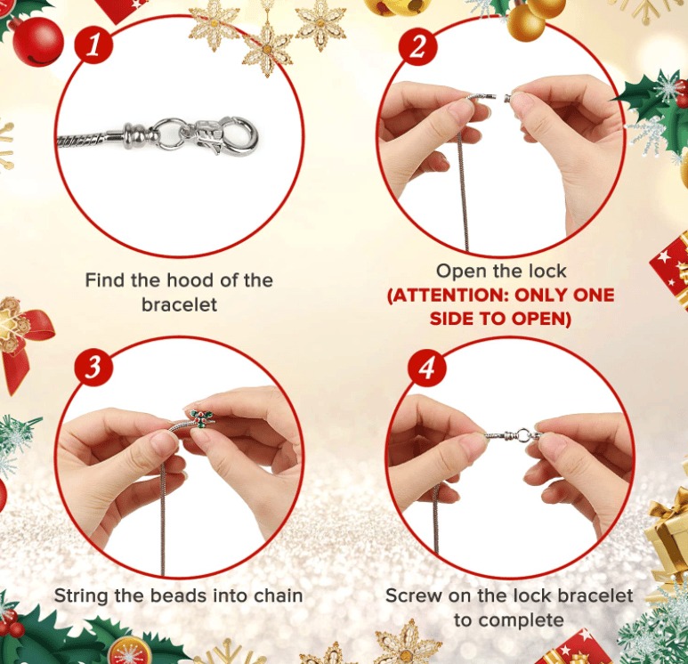Hot Sale 75% OFF---24 Pcs DIY Christmas Advent Calendar Bracelets Set