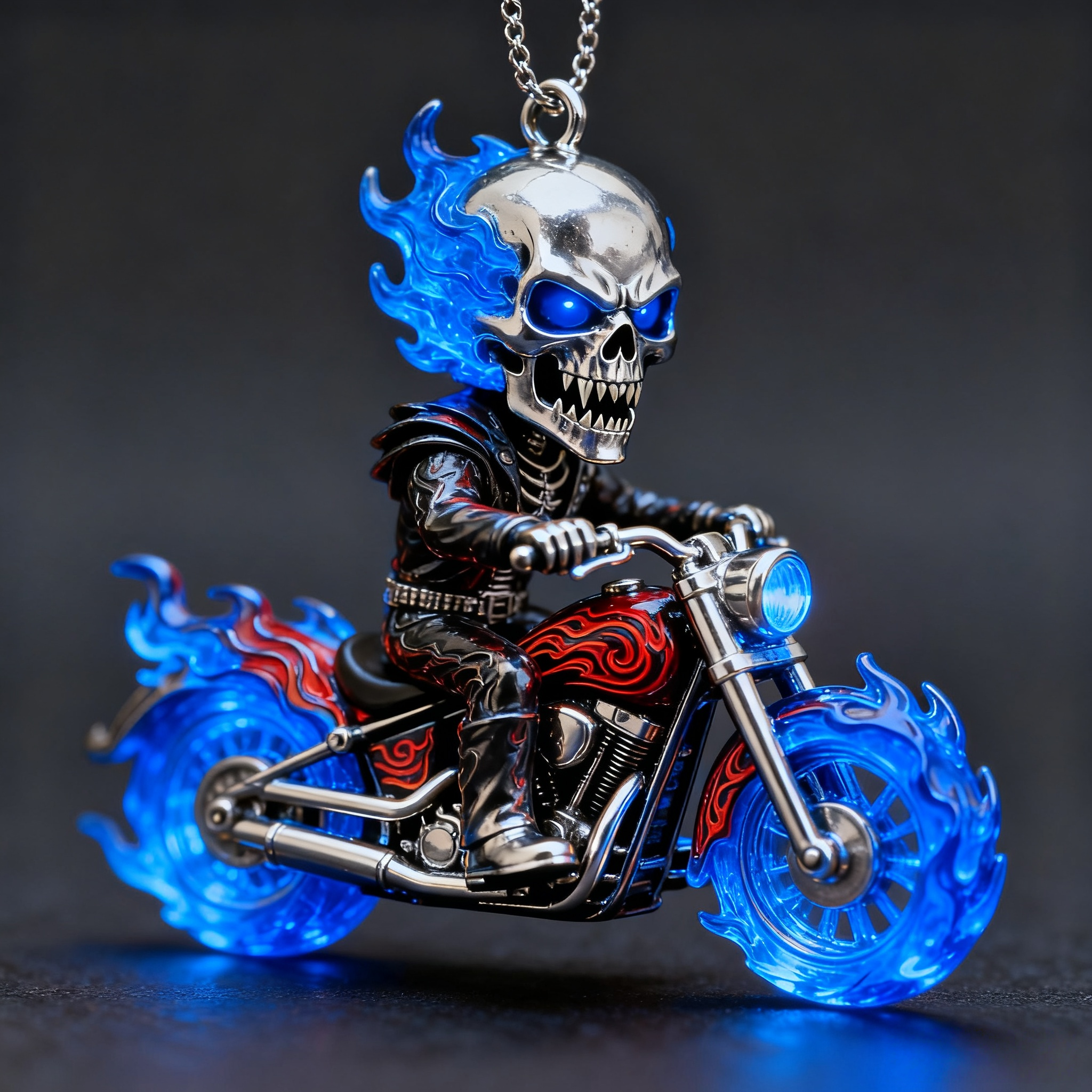 Blazing Skull Biker Ornament