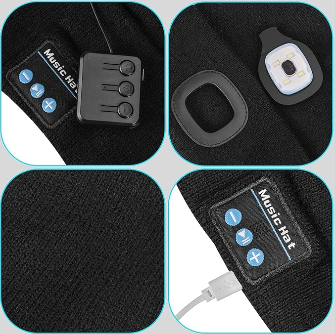 🎅Early Christmas 49%OFF🎅Rechargeable Bluetooth LED Headlight Beanie - Module detachable