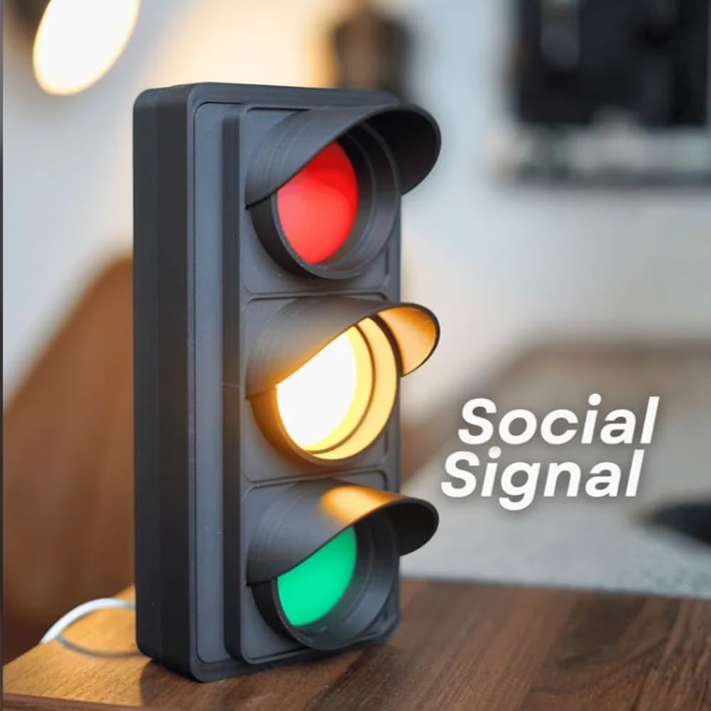 3D Printed Desk Traffic Light | Social Signal Busy Indicator for Home Office
