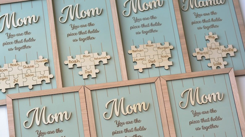🎁Gift for Mother's day🎁Custom Carved Wood Puzzle Frame