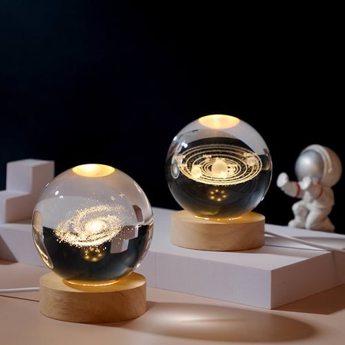 🌕Buy 2 Free Shipping🌕3D Crystal Ball Night Light With Wood Base