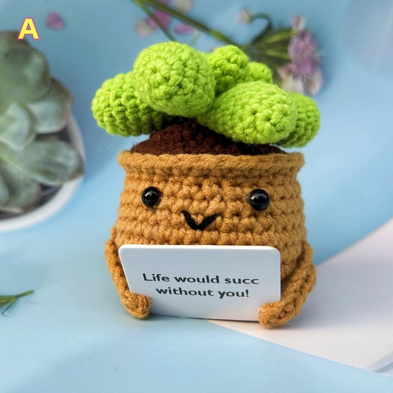 🌵Handmade Cactus With Positive Quote