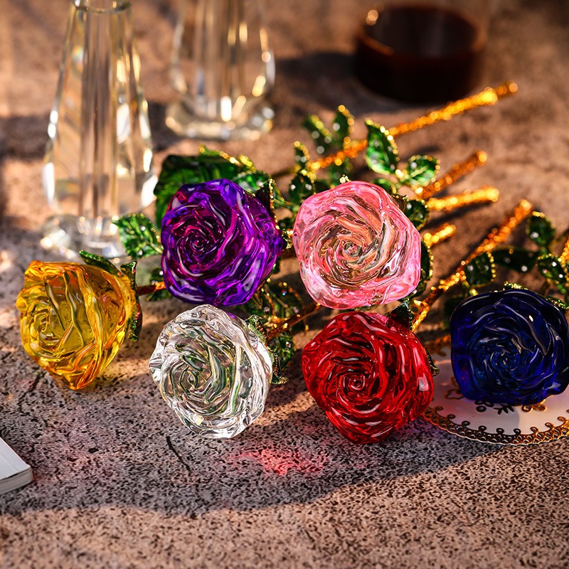 🌹Eternal Romantic Love K9 Crystal Rose