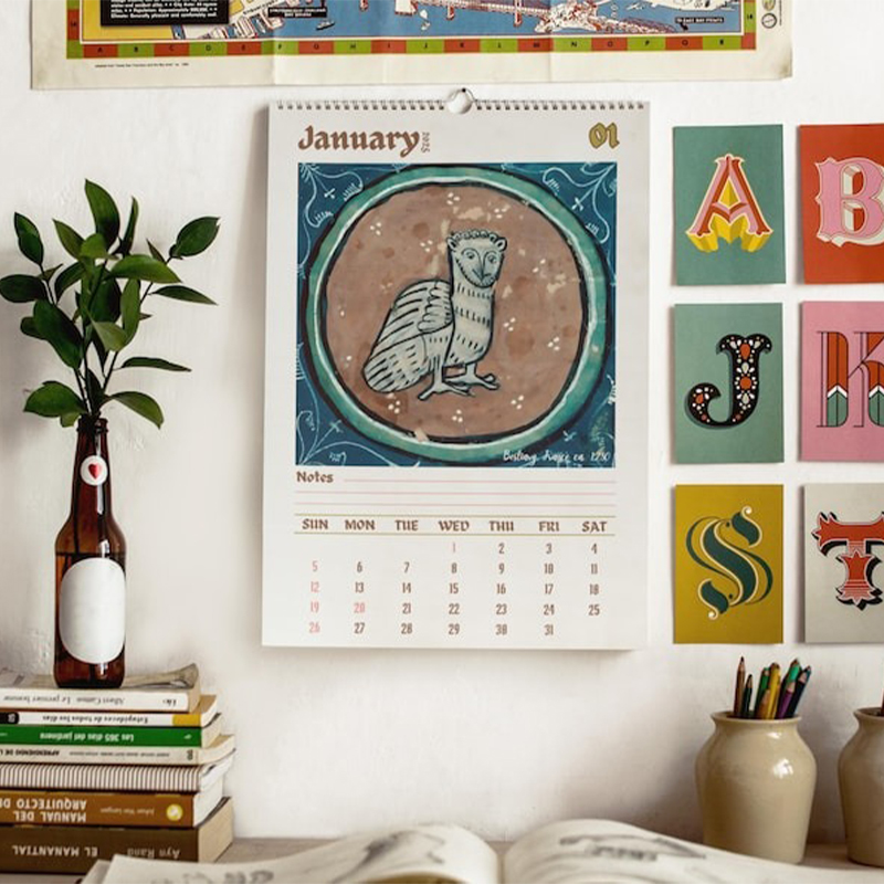 🦉Vintage Owl Drawing Calendar📆