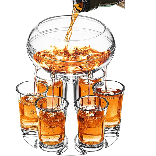 🥃Party Shot Glass Dispenser and 6 Glass Shot Glasses Set