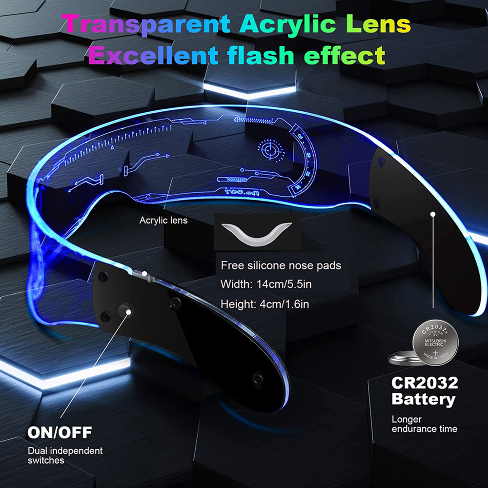🔥👓LED Rechargeable Futuristic Glasses