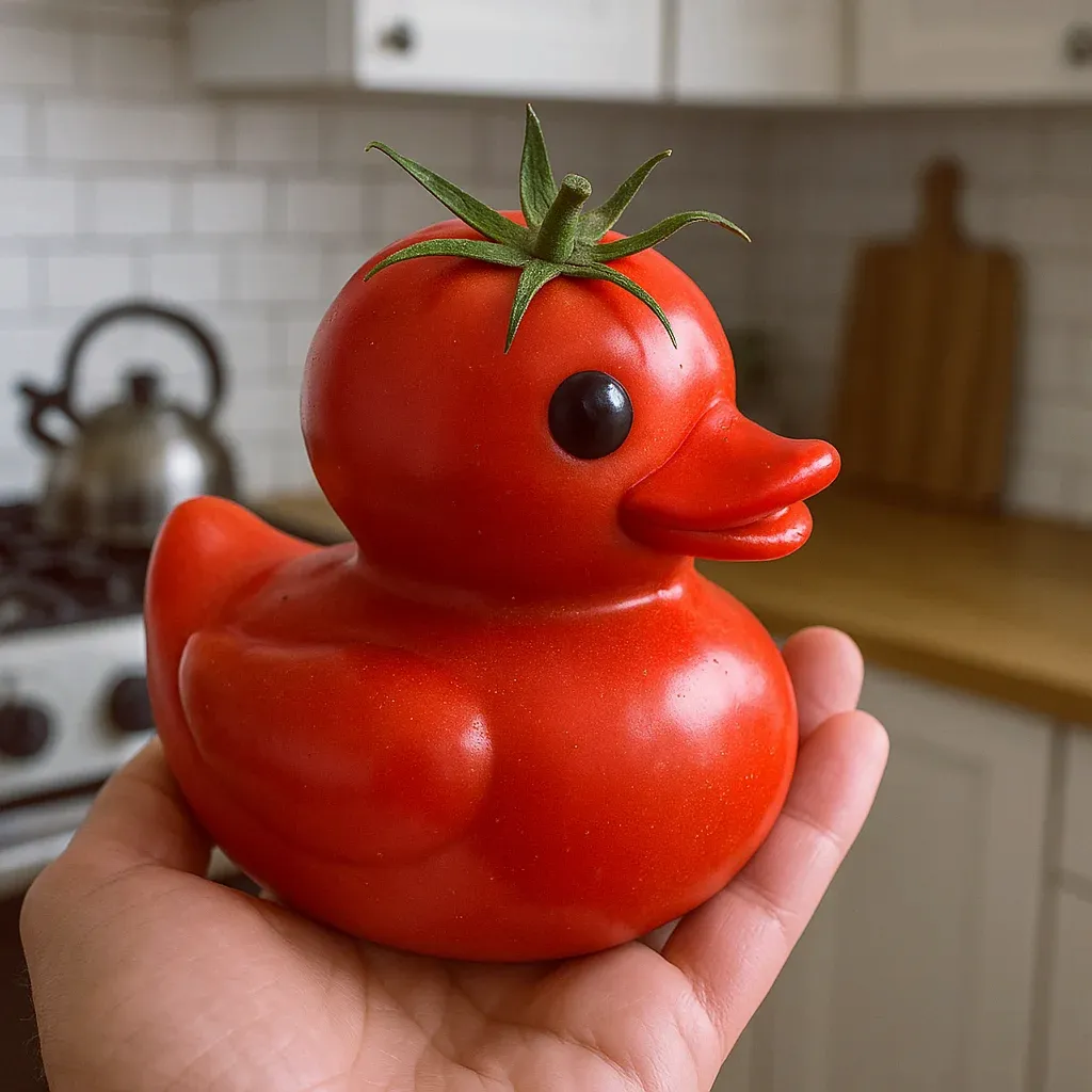 🍅🦆 Whimsical Vegetable-Themed Duck Figurines 