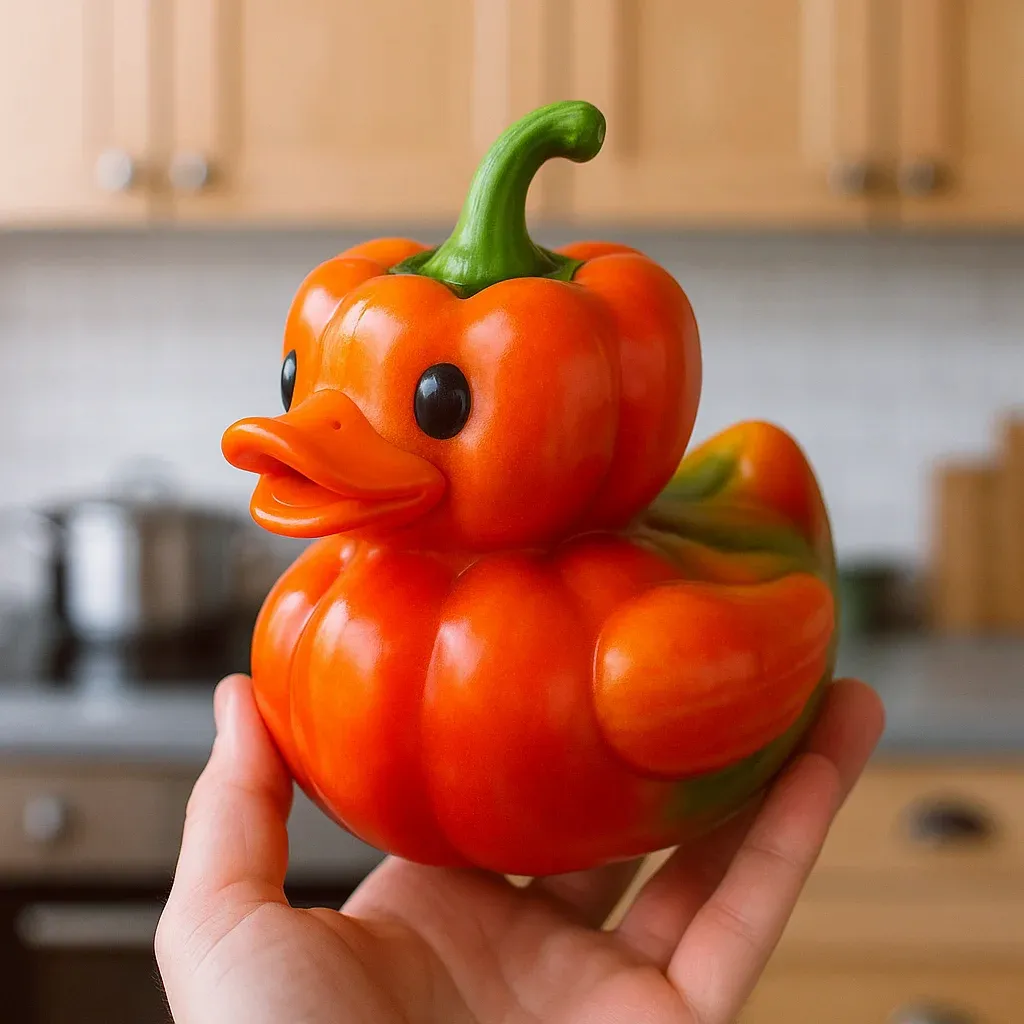 🍅🦆 Whimsical Vegetable-Themed Duck Figurines 