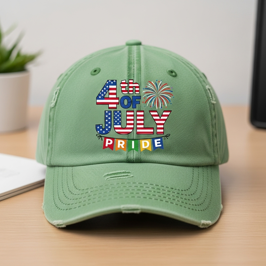 4th of July Distressed Baseball Cap - Patriotic Spirit & Comfort
