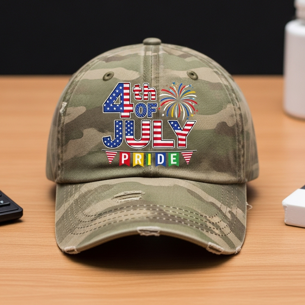 4th of July Distressed Baseball Cap - Patriotic Spirit & Comfort