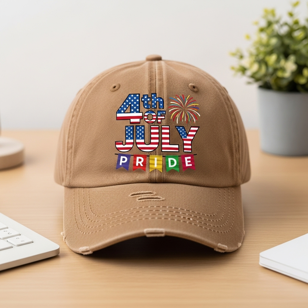 4th of July Distressed Baseball Cap - Patriotic Spirit & Comfort