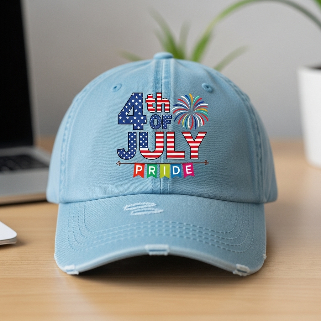 4th of July Distressed Baseball Cap - Patriotic Spirit & Comfort