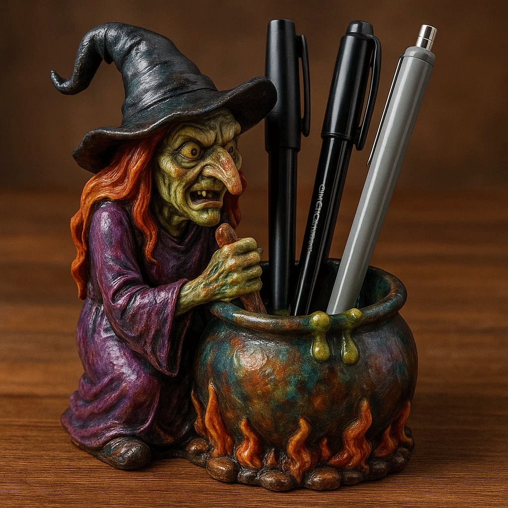 Witch Cauldron Pen Holder