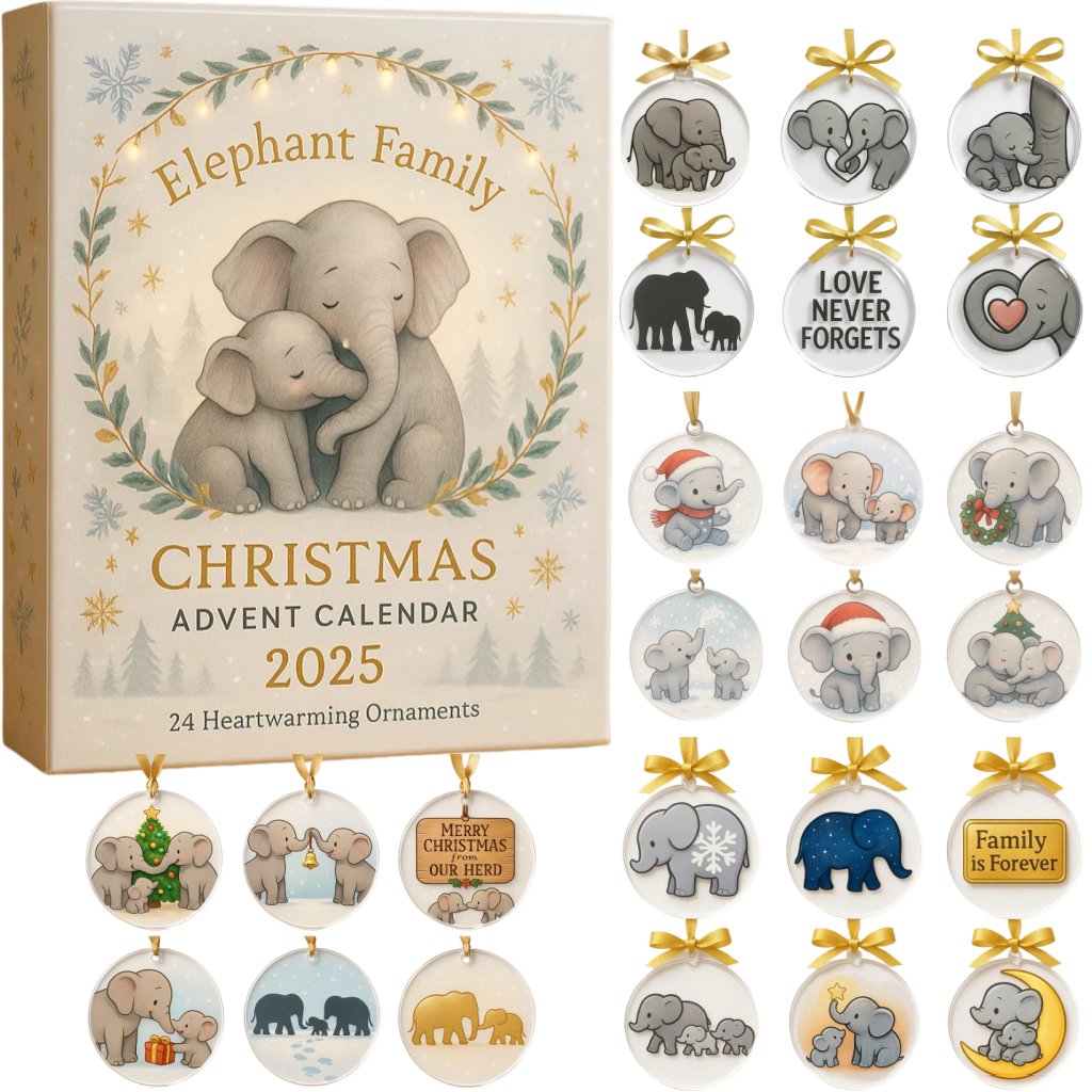 🐘 Elephant Family Christmas Advent Calendar 2025