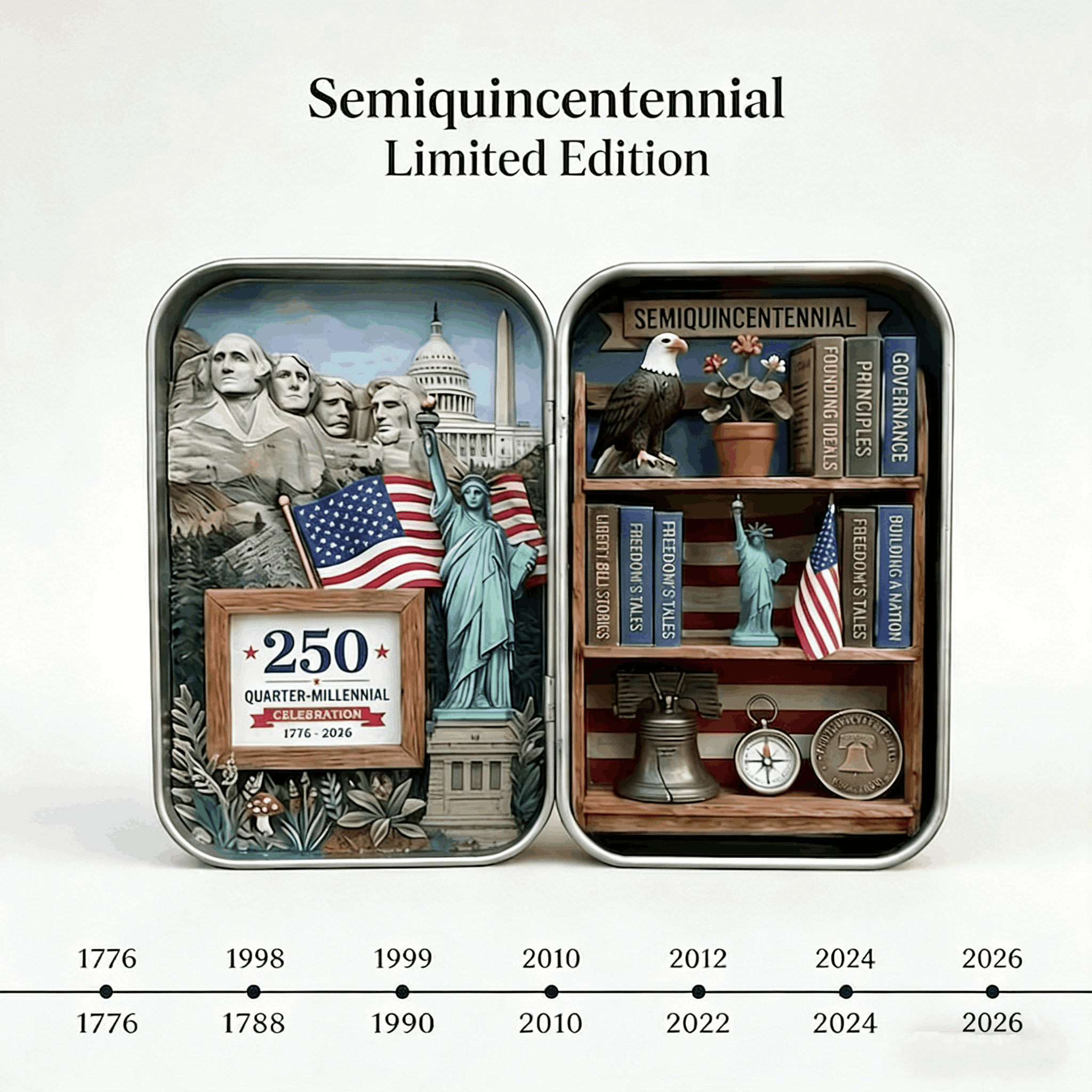 🗽USA 250th Anniversary Pocket Diorama Tin