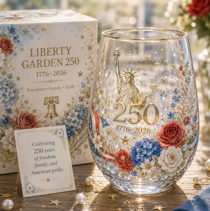 🇺🇸 250th Anniversary Commemorative Glass – A Toast to 250 Years of Freedom