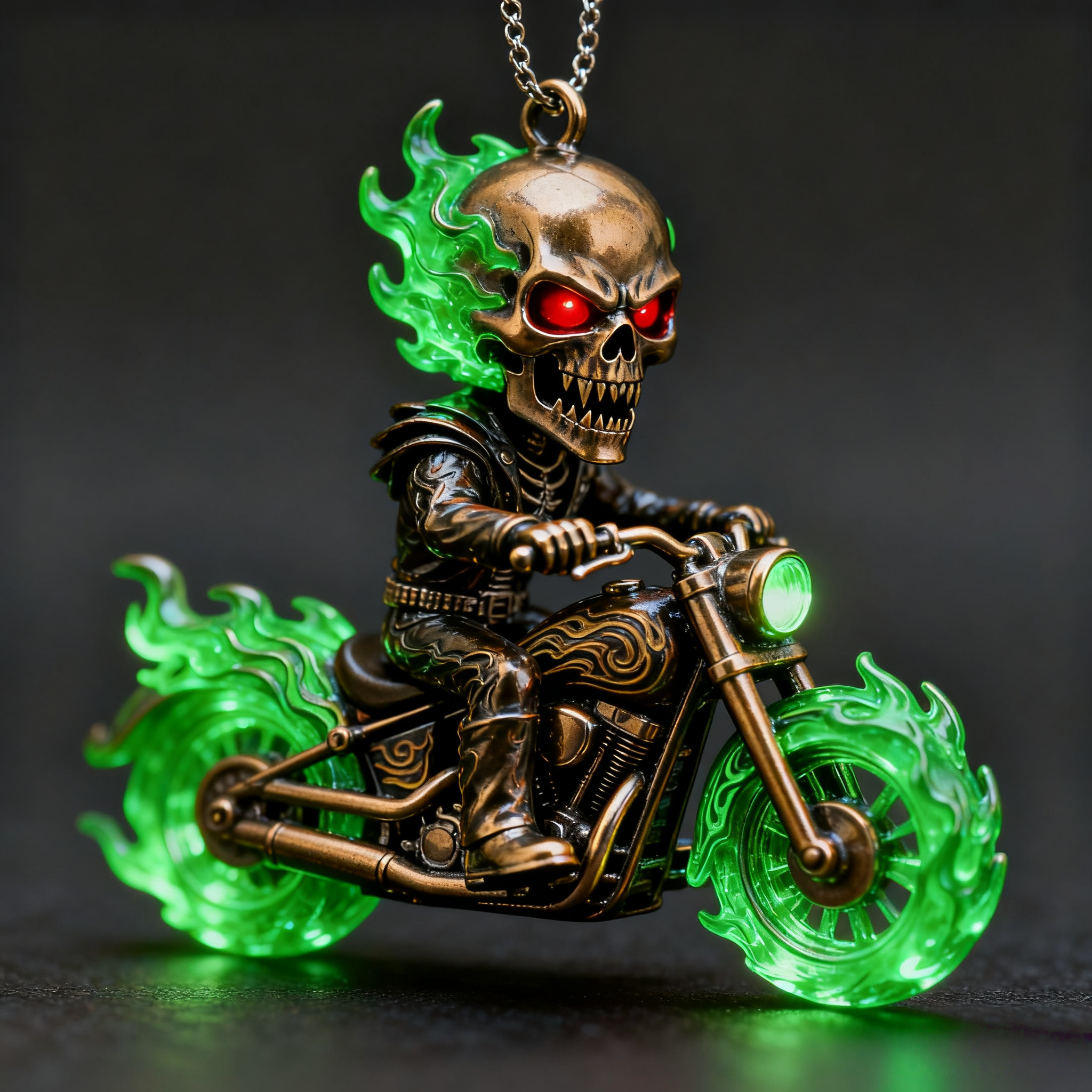 Blazing Skull Biker Ornament