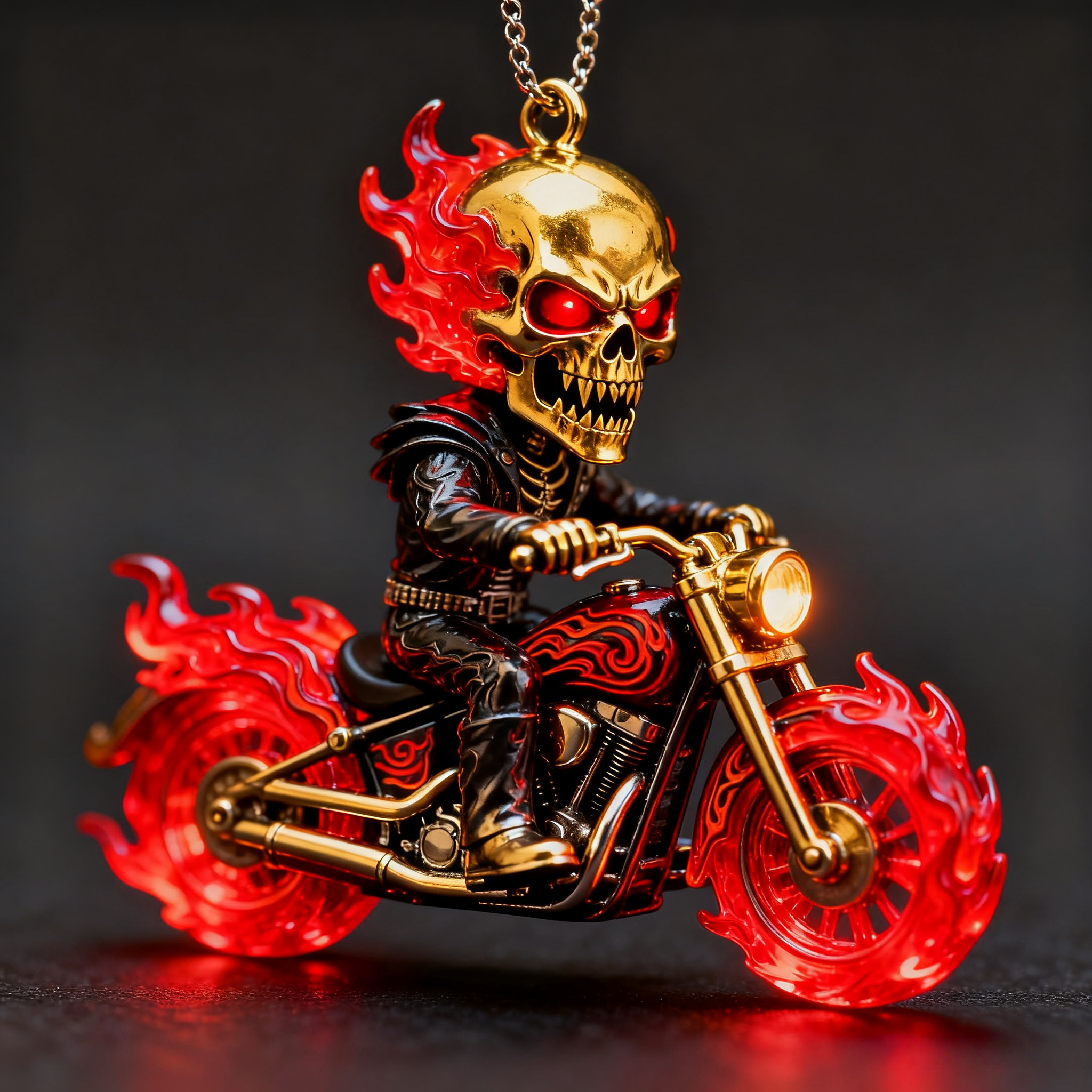 Blazing Skull Biker Ornament