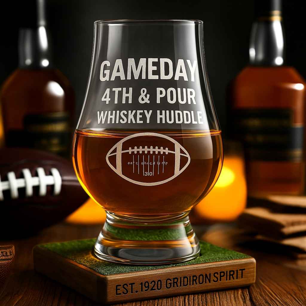 🥃🏈 Gameday Whiskey Huddle Glass Set: Elevate Your Viewing Experience!