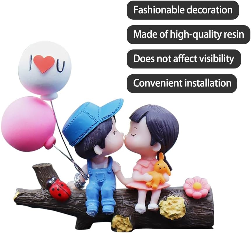 Cute Cartoon Couple Car Dashboard Ornament – Creative Interior Decor & Stylish Automotive Accessory for Men & Women