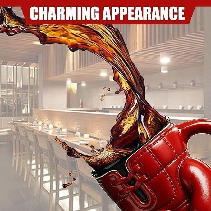 3D Red Boxing Glove Coffee Mug | Sports Resin Cup for Gym Office Dishwasher Safe