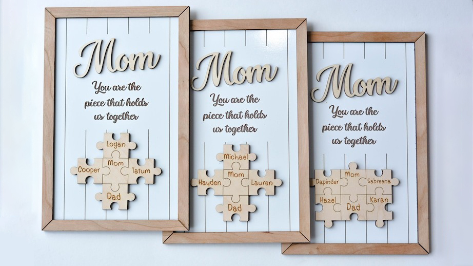 🎁Gift for Mother's day🎁Custom Carved Wood Puzzle Frame