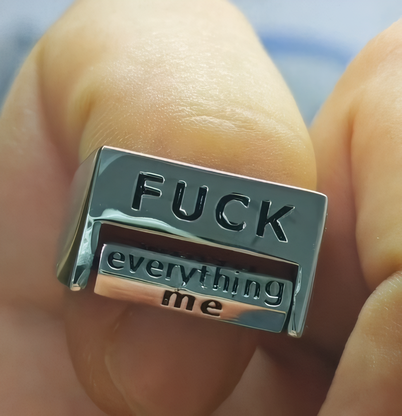 Rotatable Funny FUCK Mood Control Ring