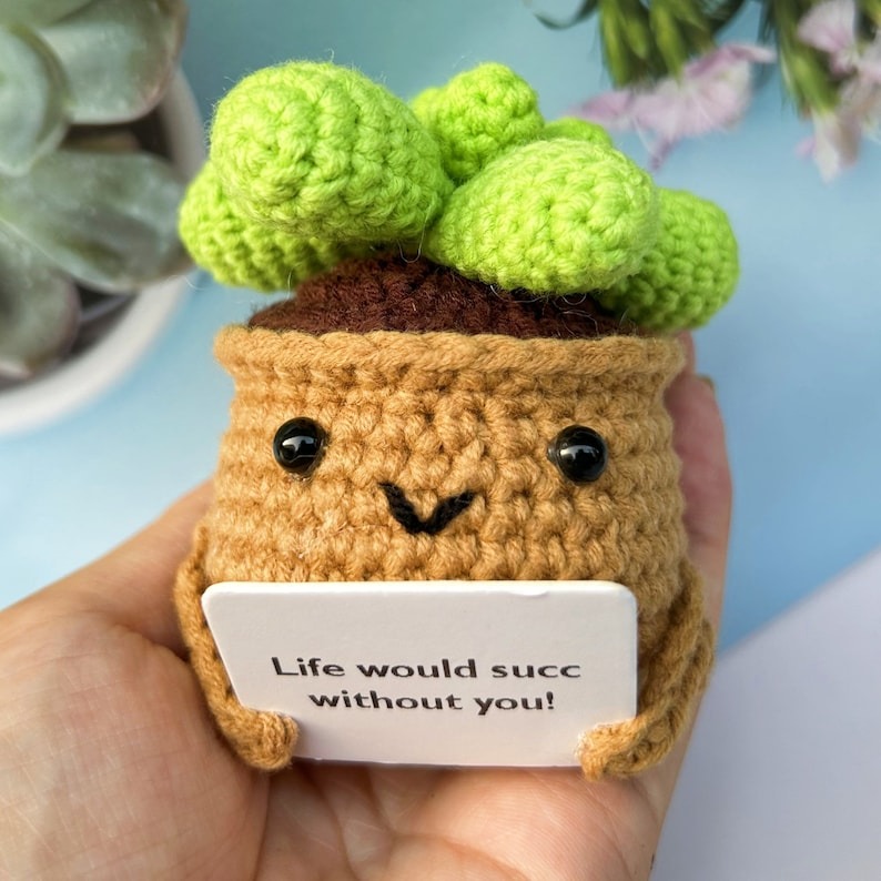 🌵Handmade Cactus With Positive Quote
