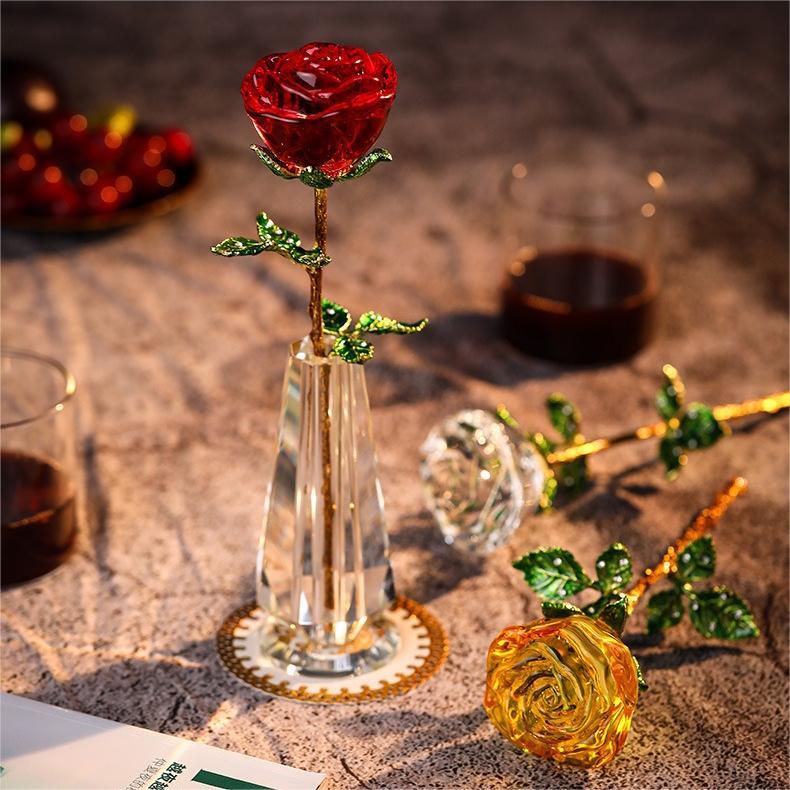 🌹Eternal Romantic Love K9 Crystal Rose