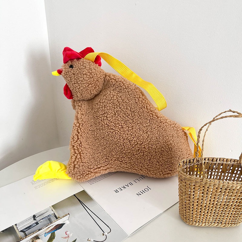 Fluffy Cartoon Chick Crossbody Bag