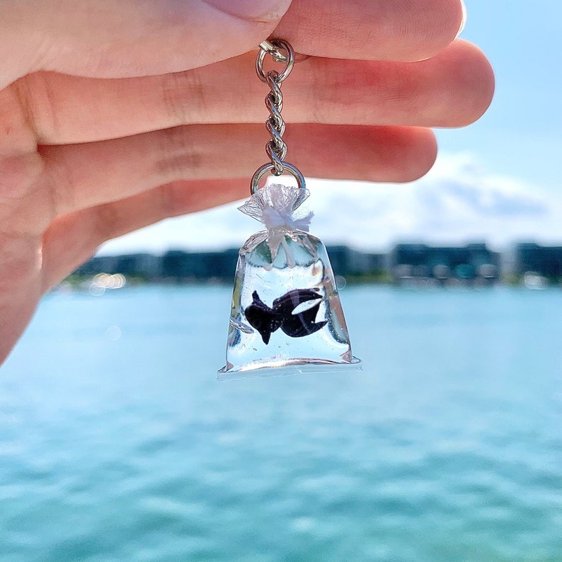 🐠Goldfish Koi Fish in Bag Resin Keychain