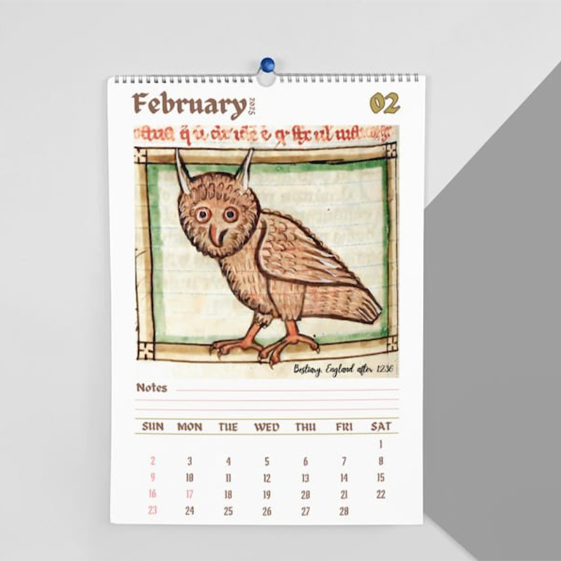 🦉Vintage Owl Drawing Calendar📆