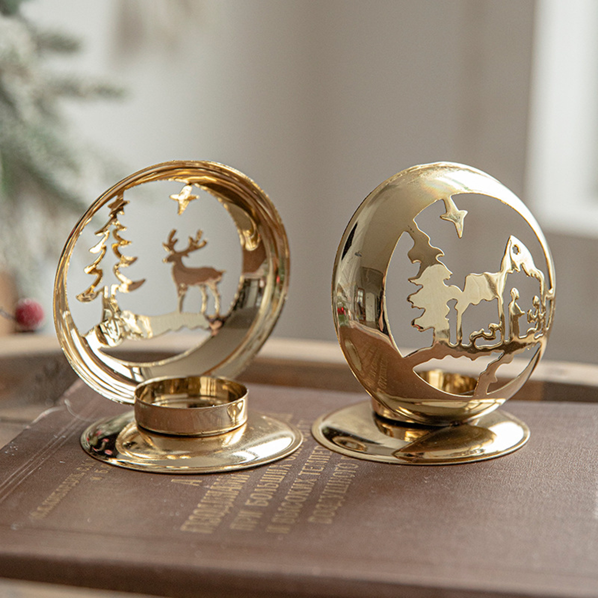 🌟Christmas Golden Wrought Iron Candlestick🔥