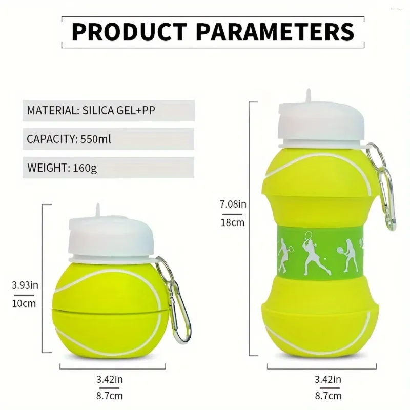 🎾🥤Magic Fold Tennis Water Bottle For Camping, Hiking and Fitness