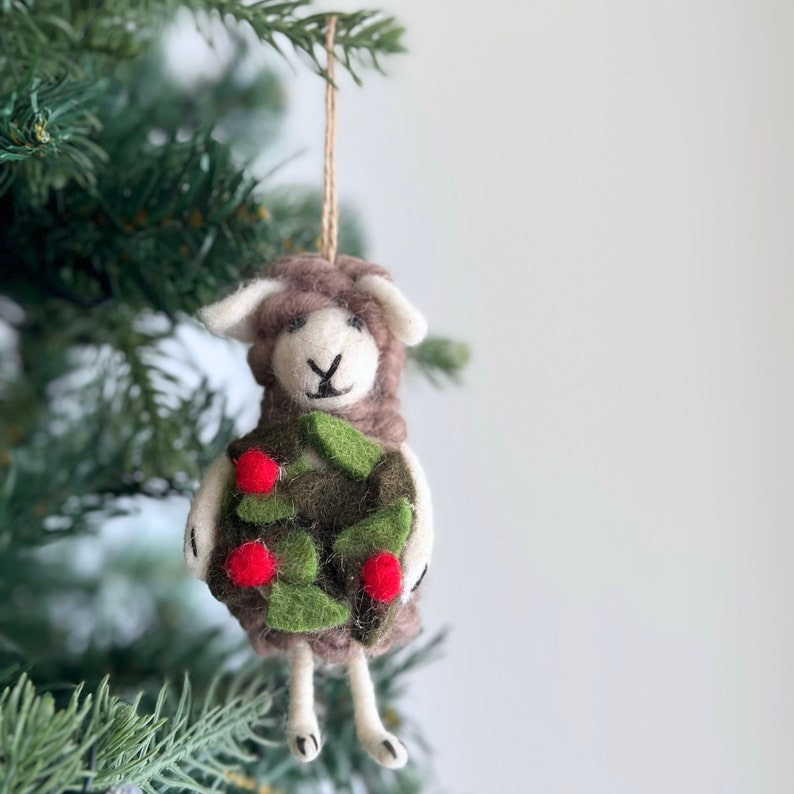 Cute Felt Sheep Christmas Ornament