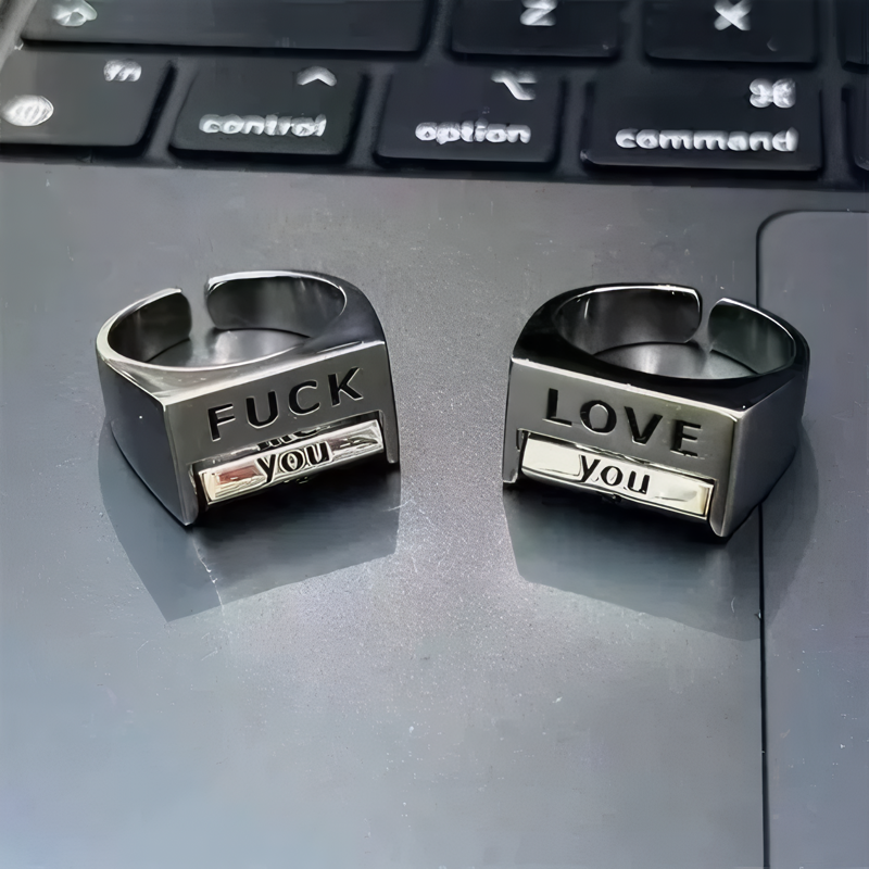 Rotatable Funny FUCK Mood Control Ring