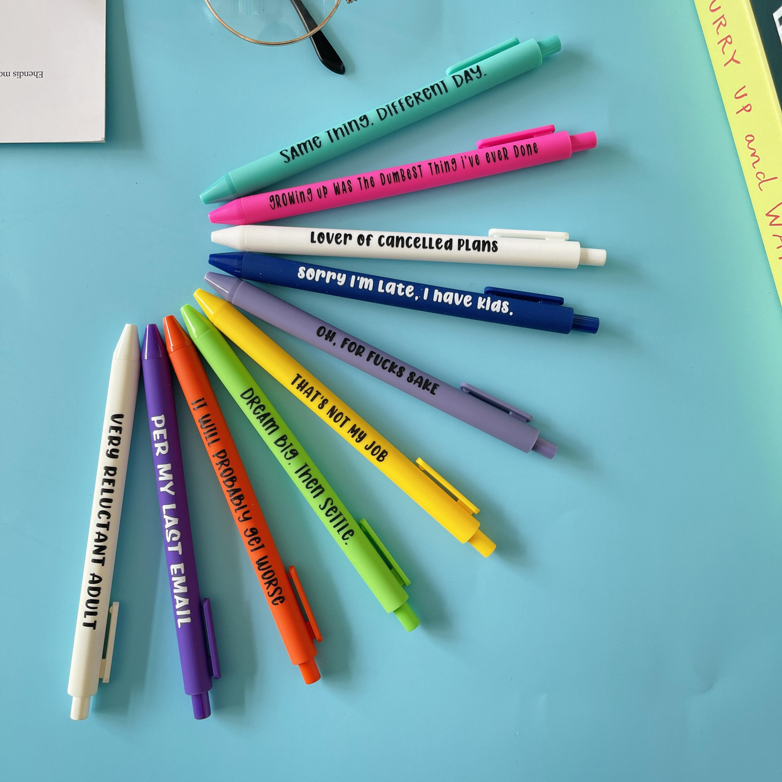 Colored Funny Working Pen Set for Sarcastic Souls🤣