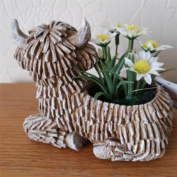 🌿BUY 2 GET 10% OFF🐮HIGHLAND COW POTTED STATUES